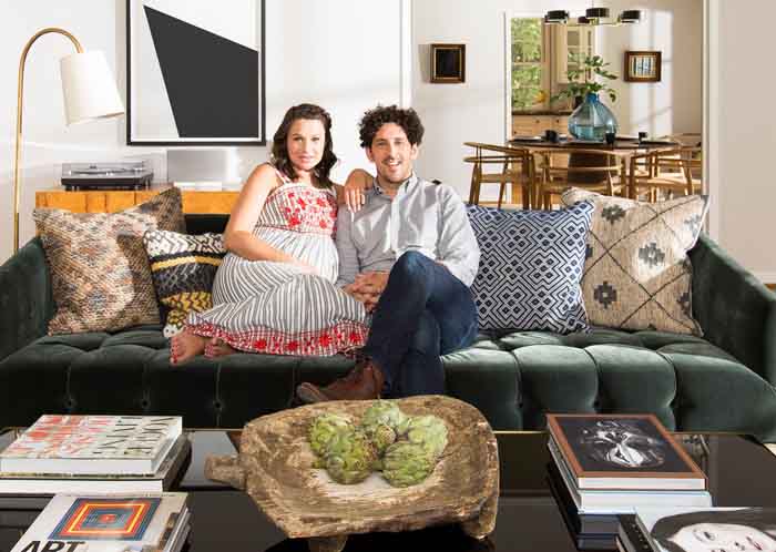 A picture of Adam Shapiro and Katie Lowes.